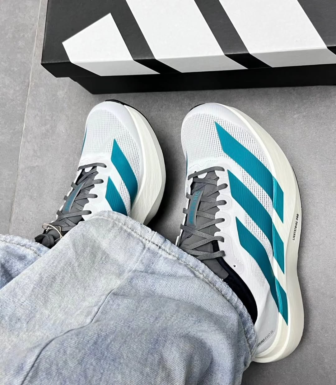 Adi_das Adizero EVO SL White Pure Teal