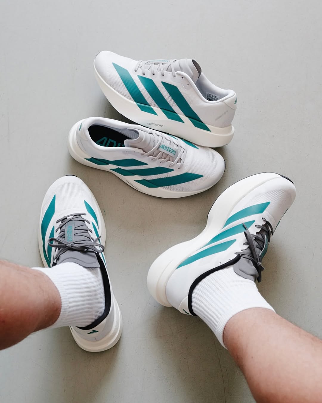 Adi_das Adizero EVO SL White Pure Teal
